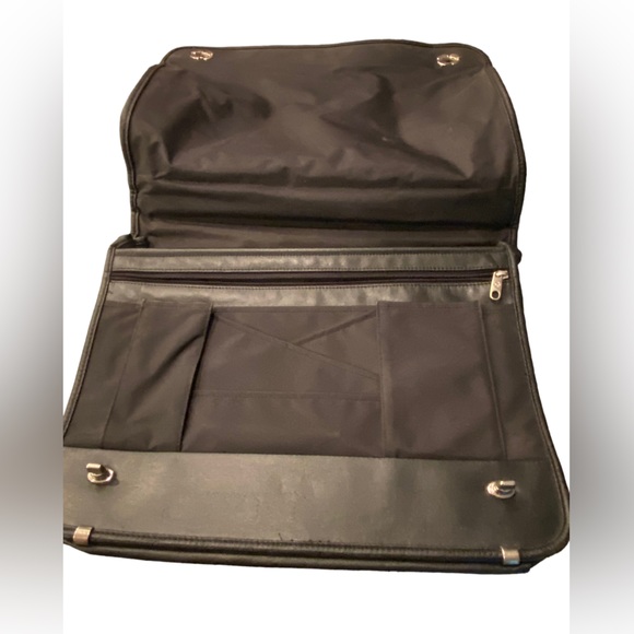 High End Black Leather SUN Microsystems Employee Briefcase Laptop Bag NICE - Picture 7 of 12